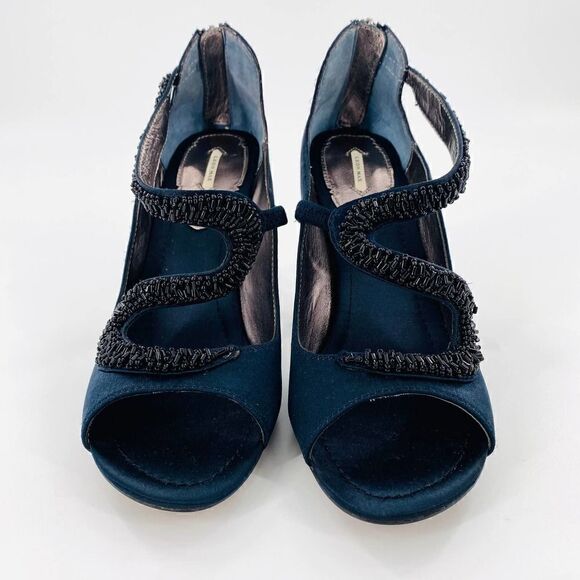 NWOB  Leon Max Beaded-Trim Cutout Heel Sandal Size 8M - Picture 1 of 12